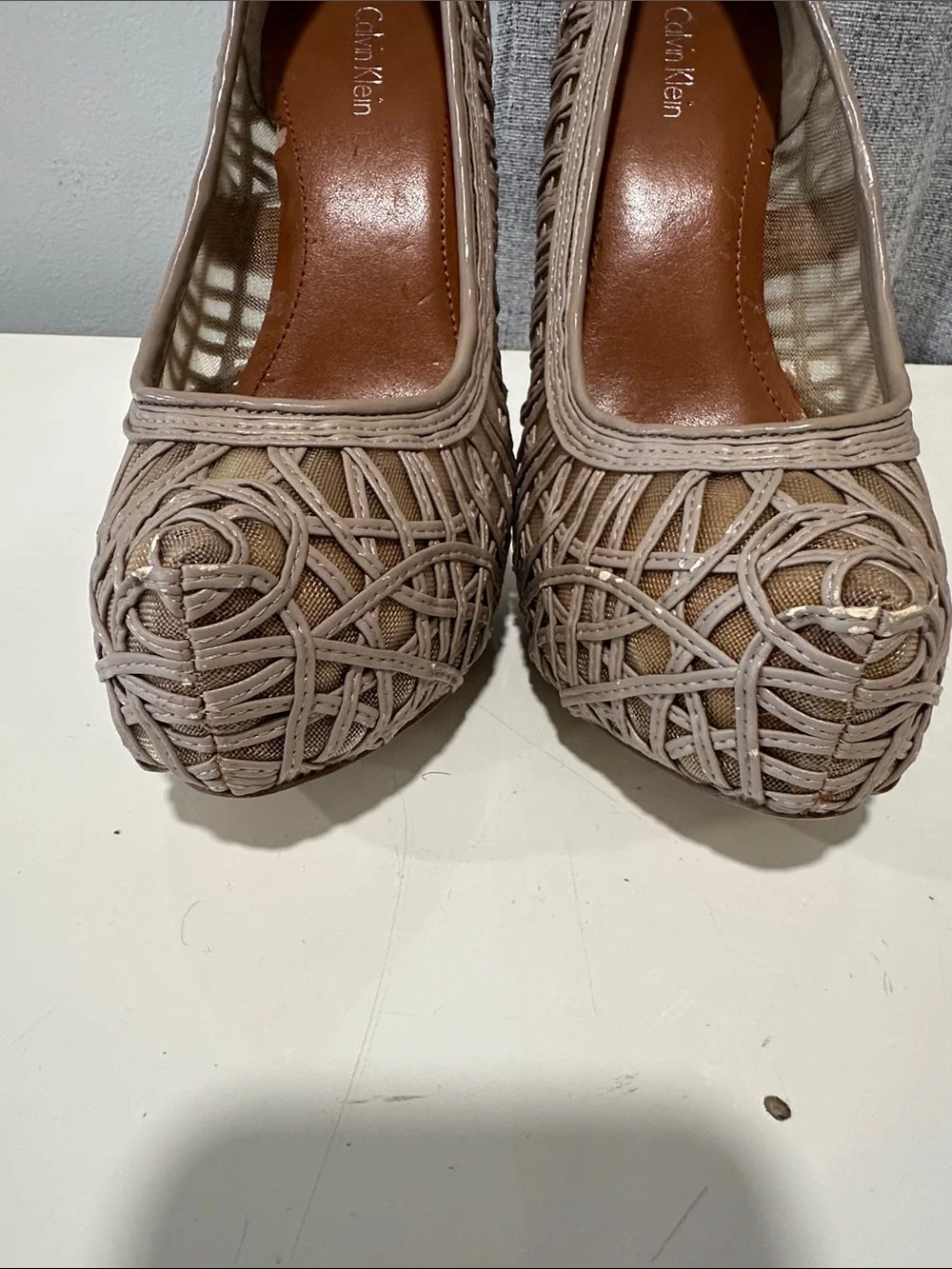 Calvin Klein Taupe women’s platform pumps. Size 6M